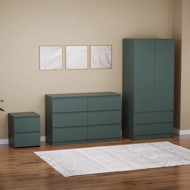 Vida Designs Denver Bedroom Set in Green