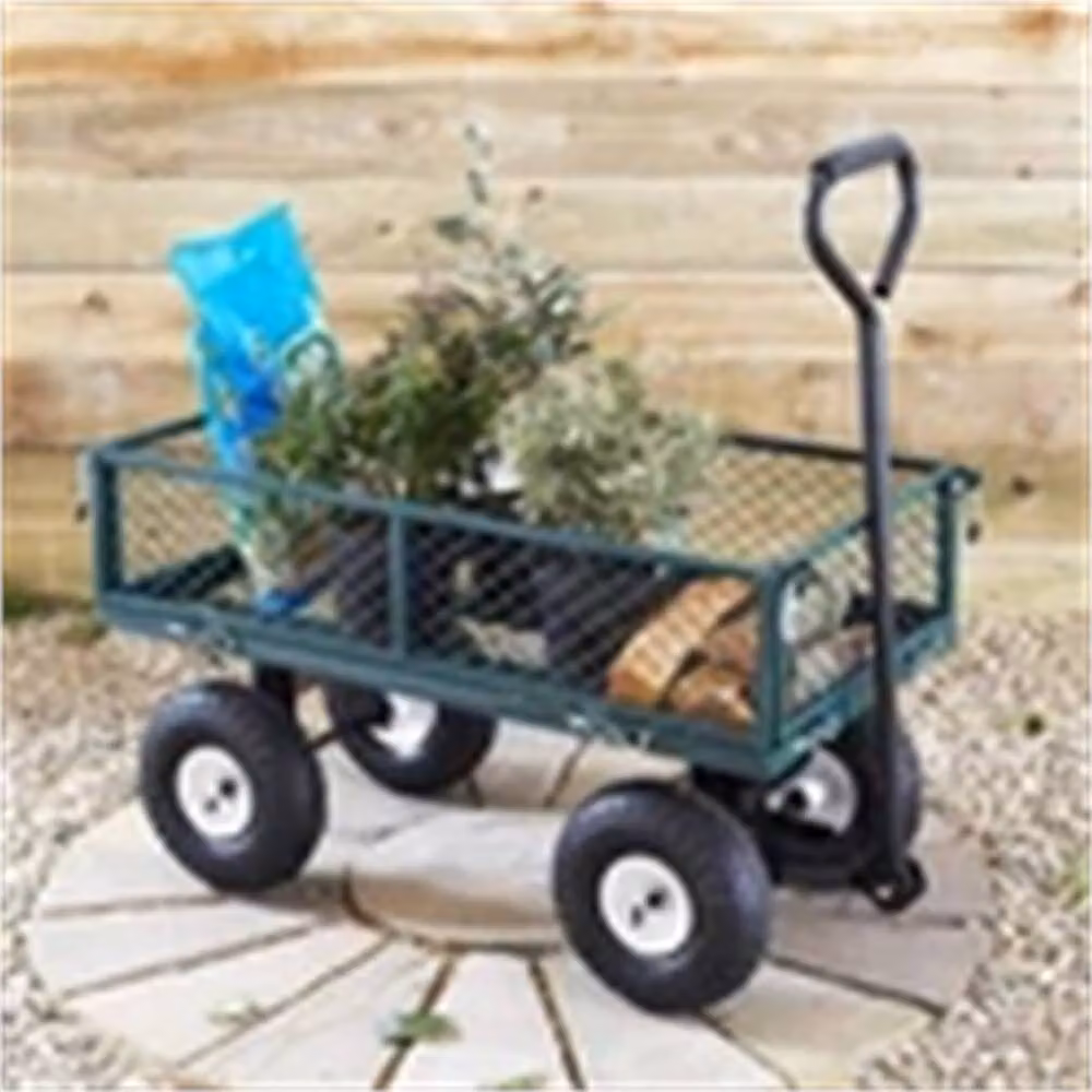 Nordara Garden Heavy Duty Steel Trolley Cart in Green – 5
