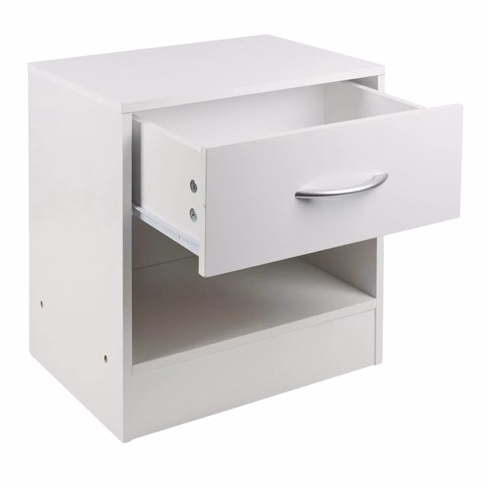 SPETLEK Wooden Bedside Cabinet with 1 Drawer in White – 2