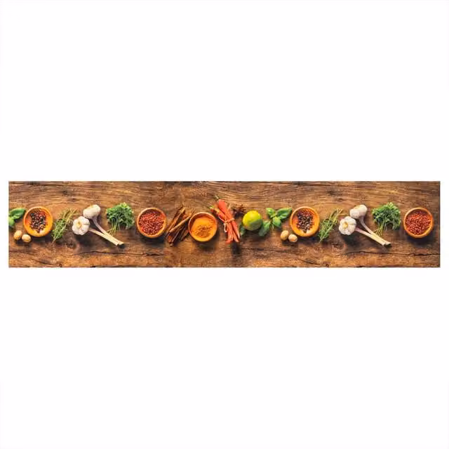 Berkfield Home Spices Washable Kitchen Rug in Brown, W/D/H: 60 x 300 cm