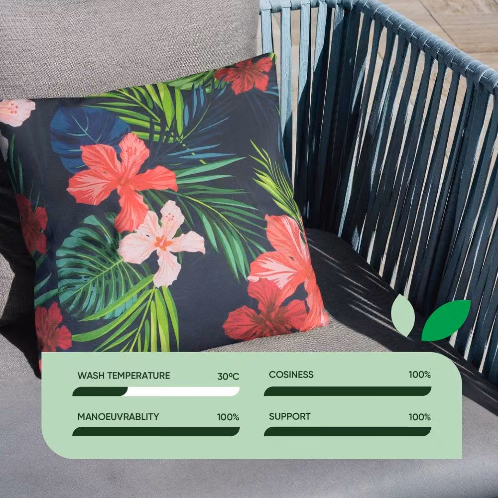 Gardenwize Pack of 2 Multicolour Floral Tropical Leaf Square Scatter Cushions – 3