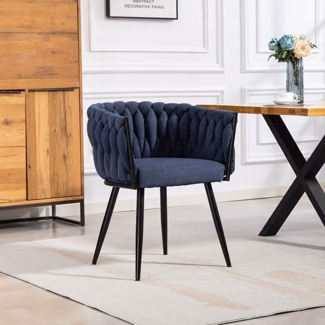 Artemis Home Aneta Modern Fabric Dining Chairs, Set of 2, Blue
