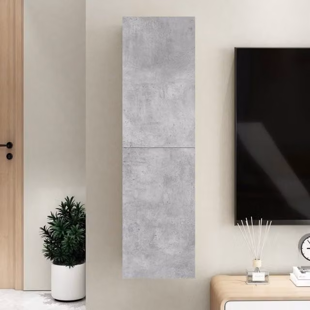 Berkfield Home Industrial Style TV Cabinet in Concrete Grey, W/D/H: 30 x 30 x 110 cm – 1