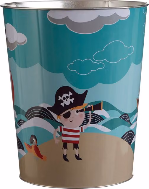 Orsina Pirate Waste Bin, Multicolour Plastic and Metal Kids Bin