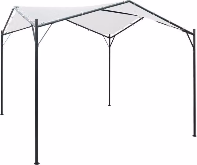 Berkfield Home White Hip Roof Gazebo, W/D/H: 300 x 300 x 260 cm
