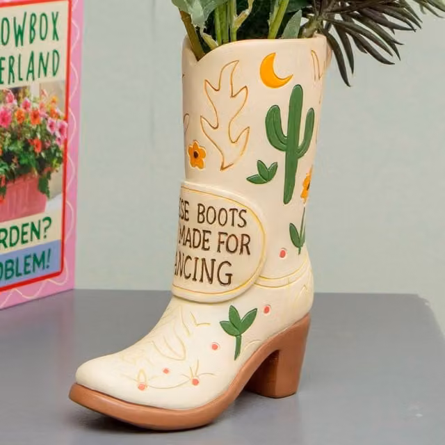 Boxer Gifts These Boots Are Made for Dancing Vase, White