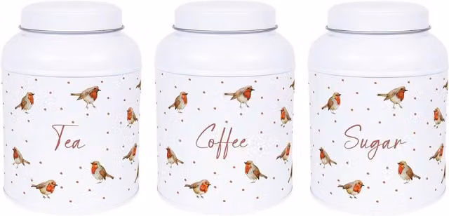 Purely Home White Metal Dotted Kitchen Storage Tin with Small Dome Lid