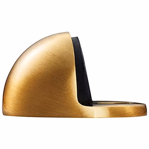 Loops Floor Mounted Oval Doorstop in Satin Brass