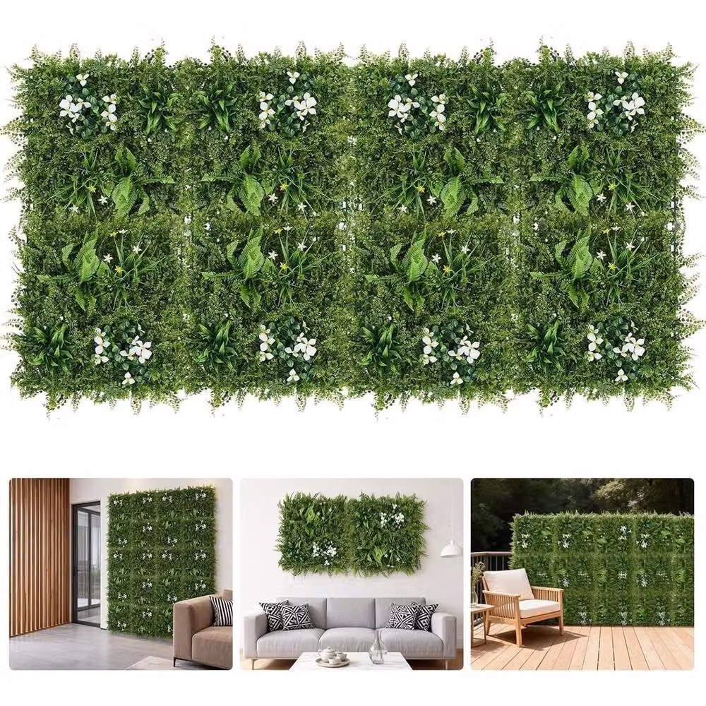 VOGREX Artificial Boxwood Topiary Plant Wall Mats, Green, W/D/H: 50 x 50 x 50 cm – 3