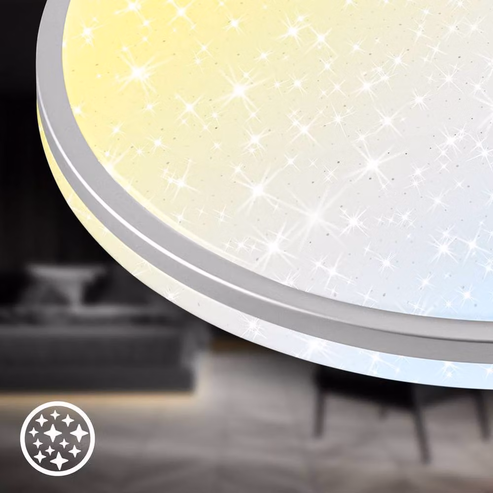 Briloner LED Ceiling Light, Dimmable Round Bathroom Lamp with Remote Control and CCT, Silver, Diameter: 33 cm, 22W – 3