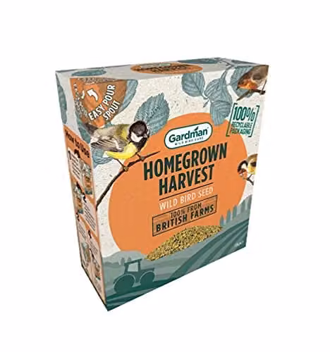 Gardman Homegrown Harvest Seed Mix Easy Pour Box, 1.8kg, Brown and Multicolour