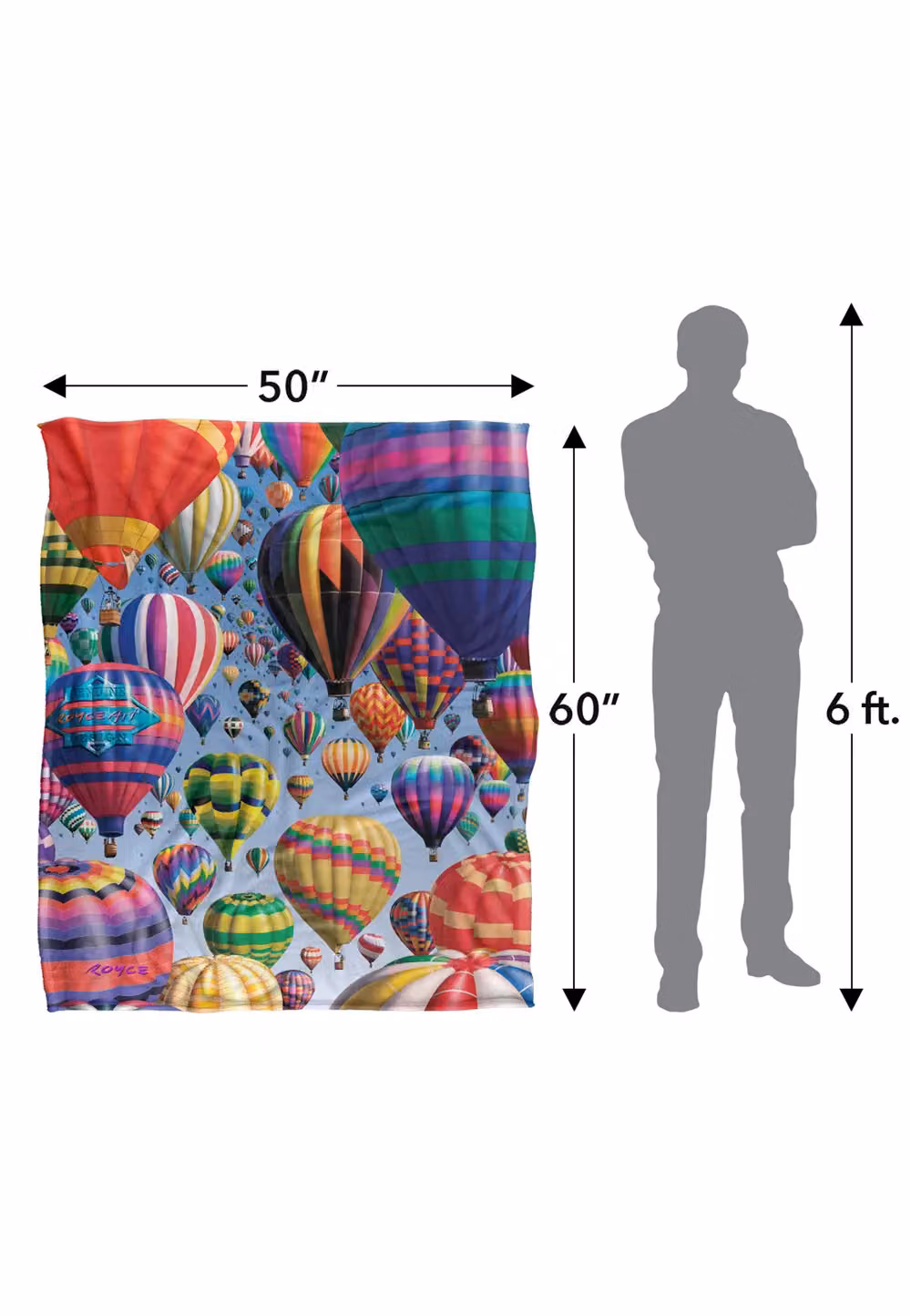 JQ Licensing Royce Mcclure Hot Air Balloon Sky Silky Touch Super Soft Throw Blanket, Multicolour, W: 152 cm, D: 127 cm – 5