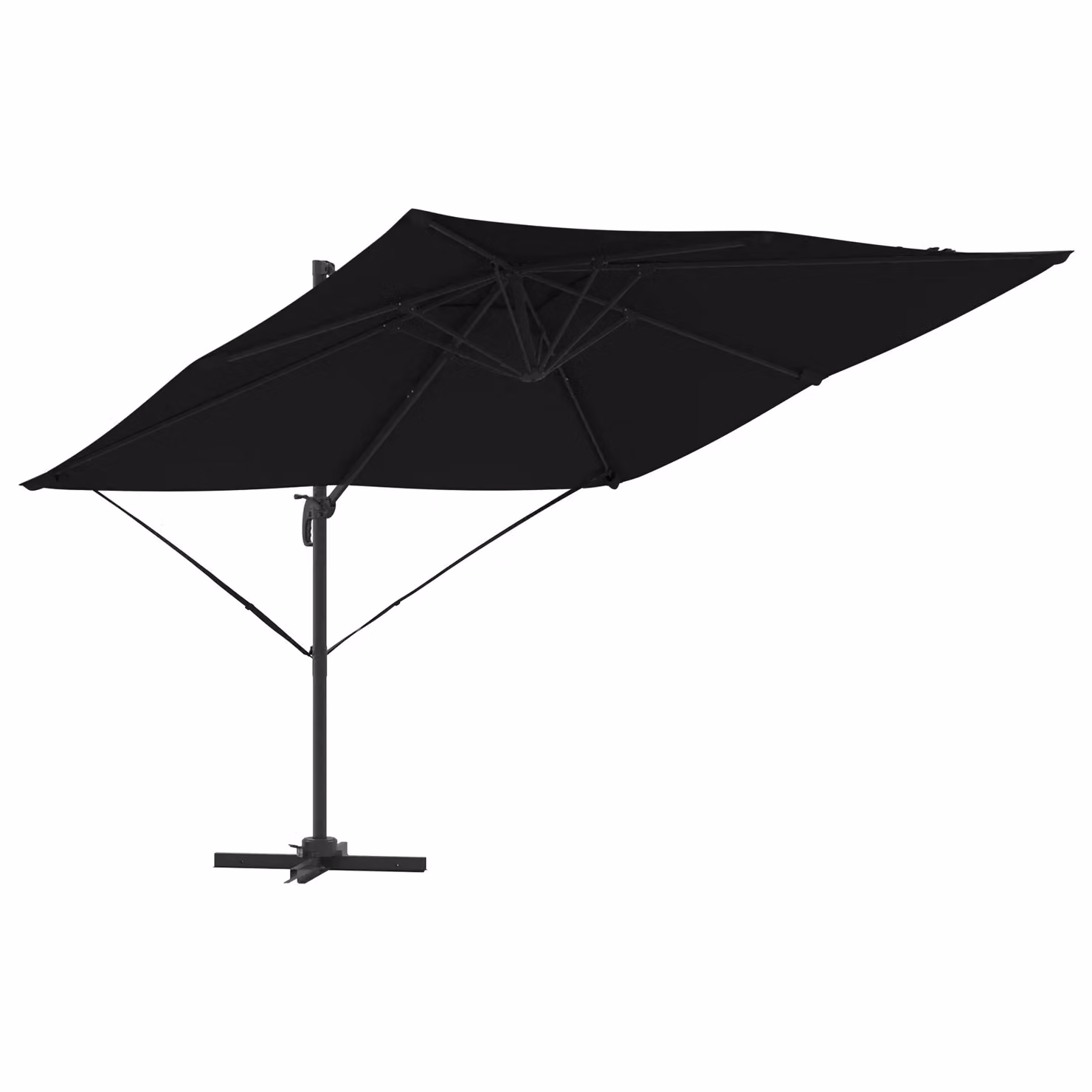 Berkfield Home Roma Cantilever Parasol in Black Aluminium W/D/H: 286 x 285 x 265 cm – 2