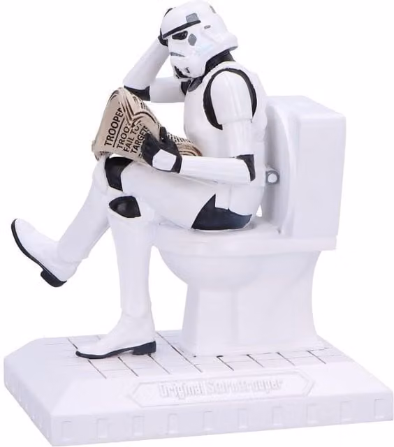 Nemesis Now Original Stormtrooper Pooper Trooper White Porcelain and Plastic Tabletop Figurine, Height: 14 cm