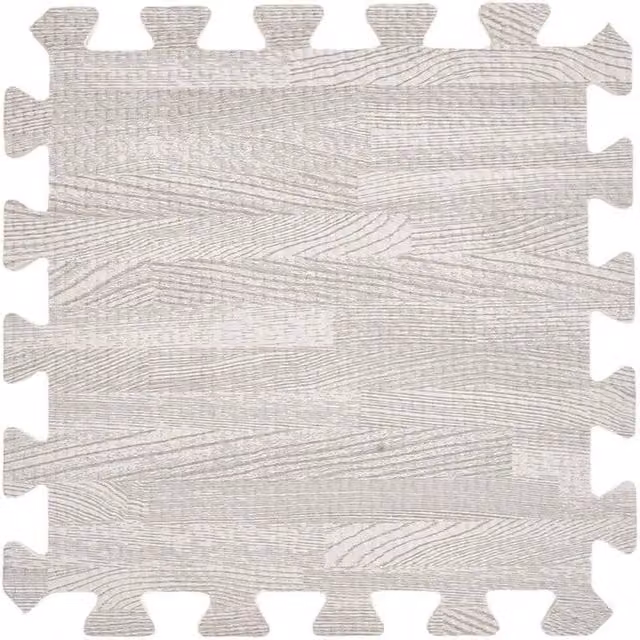 PAWNORA Grey Wood Grain Plank Soft Foam Floor Mats – 1