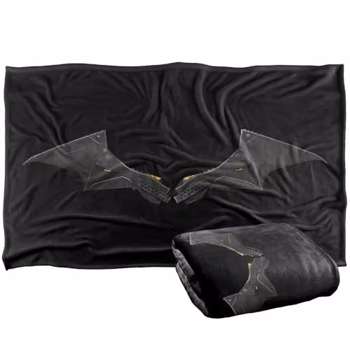 Warner Bros. The Batman 2022 Logo Black and Grey Super Soft Fleece Throw Blanket – 1