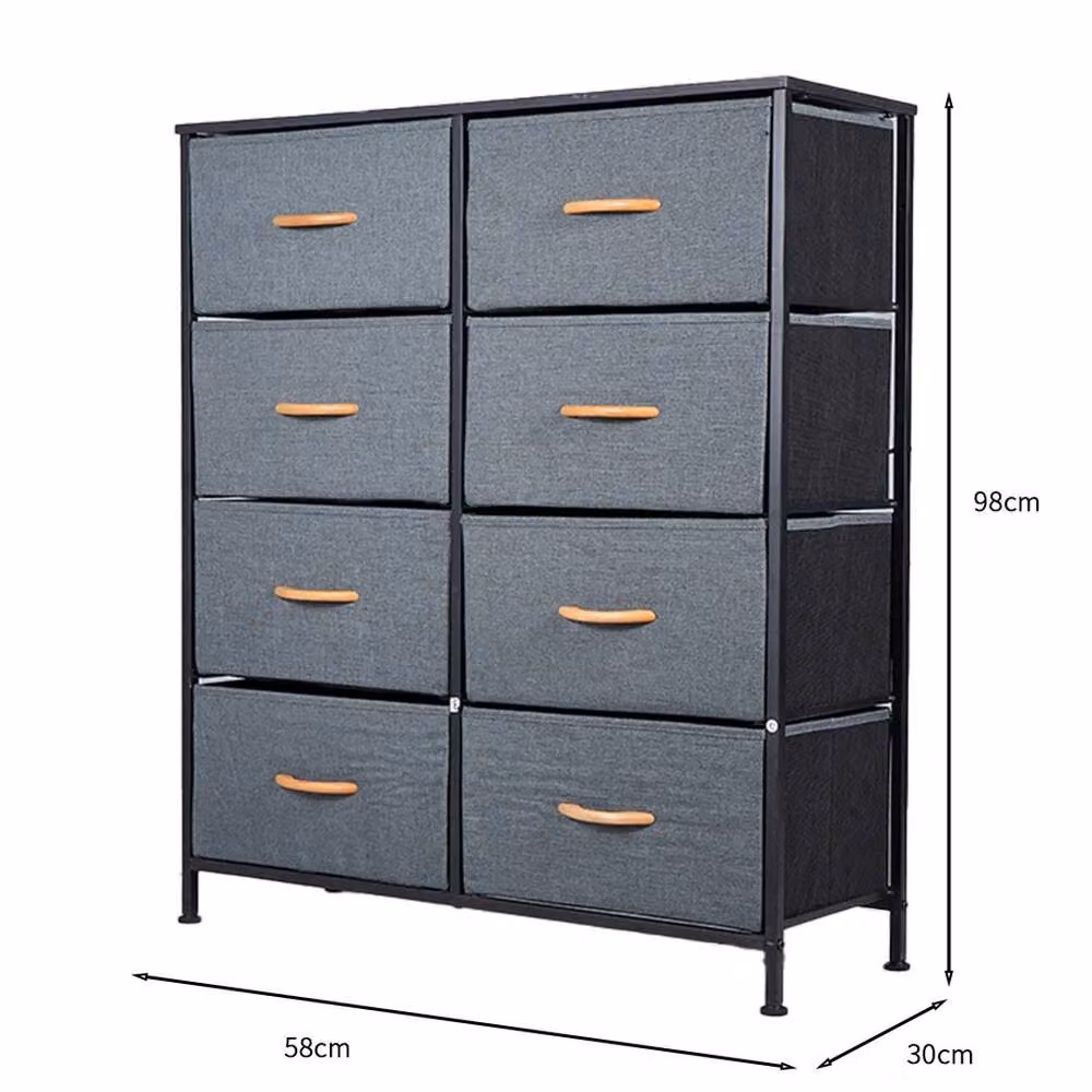 ERGOVEXA Modern Fabric Chest of Drawers and Storage Dresser Unit in Dark Grey – 2