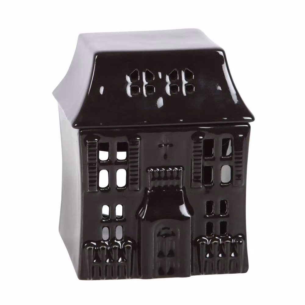 Uniqueful Haunted House Ceramic Oil Burner in Black for Tealights – 3