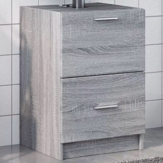 Berkfield Home Sink Cabinet in Grey Sonoma, W/D/H: 40 x 37 x 59 cm