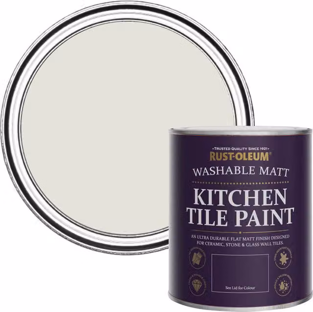 Rust-Oleum Kitchen Tile Paint in Matt Finish, Portland Stone, Beige, 750ml