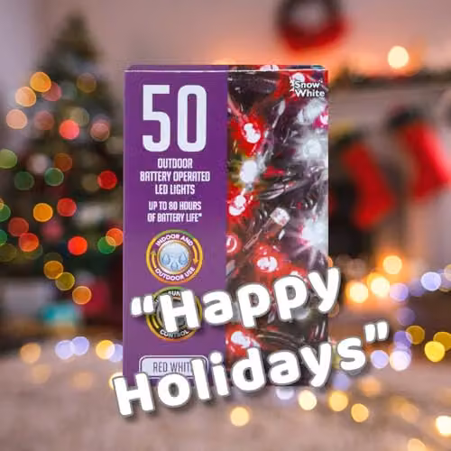 VFM e-Store Christmas String Lights with 50 Bulbs in White, Red and Multicolour – 5