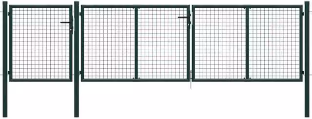 Berkfield Home Green Steel Wire Mesh Garden Gate W: 400 cm, H: 100 cm – 1