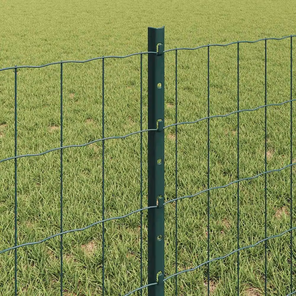 Berkfield Home Durable Green Steel Euro Fence with 11 U-Profile Posts, 0.6 x 25 m – 3