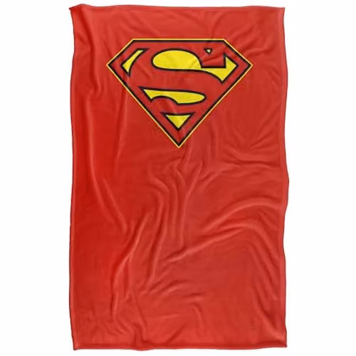 Warner Bros. Superman Cape Full Colour Logo Super Soft Fleece Throw Blanket, Red, W: 91 cm, D: 147 cm – 1