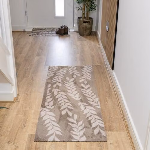 JVL Mega Runner Floral Brown Leaves Machine Washable Non-Slip W/D/H: 150 x 57 x 1 cm – 2