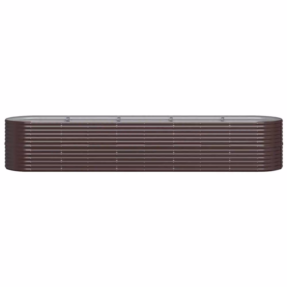 Berkfield Home Garden Brown Powder-coated Steel Raised Bed W/D/H: 368 x 80 x 68 cm – 3