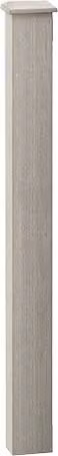 Ecoscape Composite Balustrade Frame Mount Newel and Cap Kit in Ash Grey, Height: 110 cm