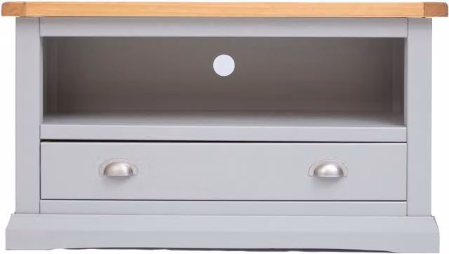 Cabinet Bits Loreo Grey 1 Drawer TV Cabinet in Waxed Pine – 1