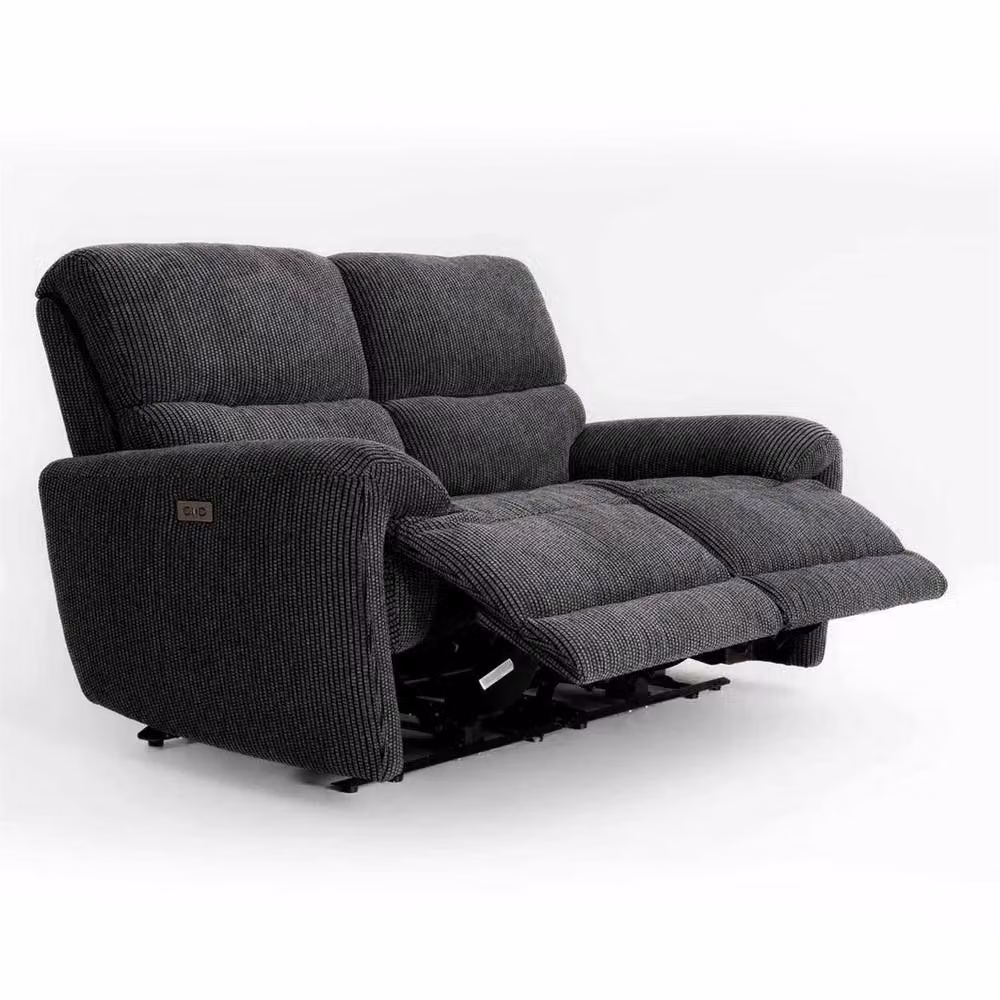 Furnishings For Less UK Carla Electric Reclining Sofa Suite (3 + 2 Seater) in Midnight Black Fabric with USB Charging – 2