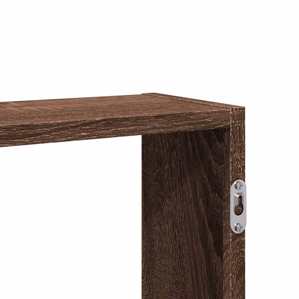 Berkfield Home Wall Mounted Shelf in Brown Oak, W: 99 cm, D: 15 cm, H: 60 cm – 6