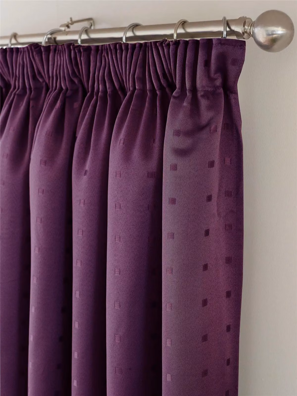 Livinluxury Purple Opaque Pencil Pleat Curtains, W: 229 cm, H: 274 cm – 5