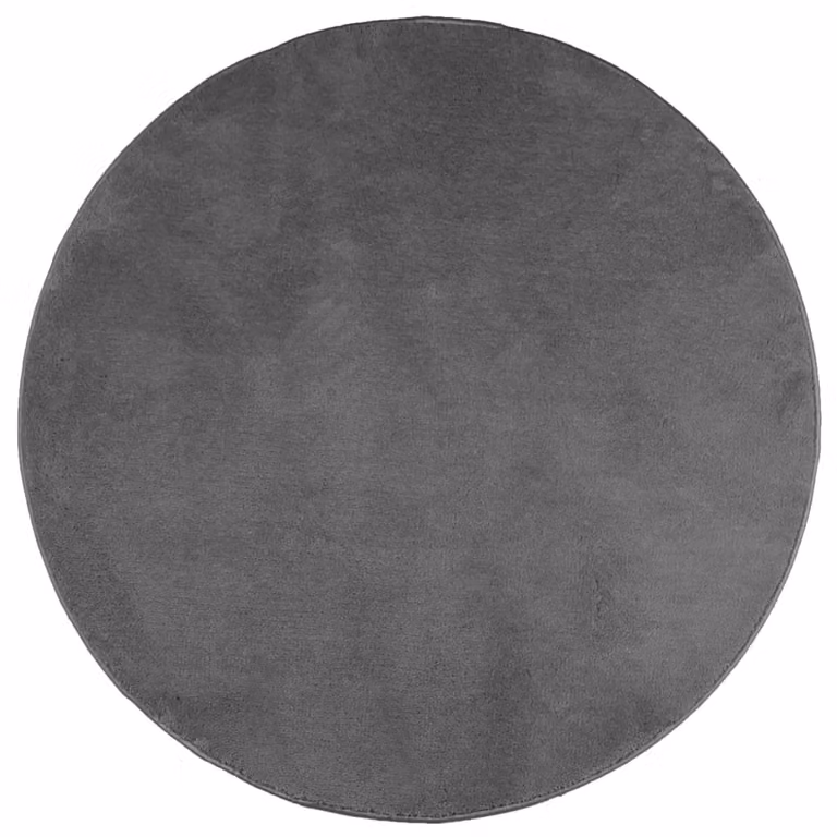 Berkfield Home OVIEDO Round Short Pile Rug in Anthracite and Black, Diameter: 160 cm