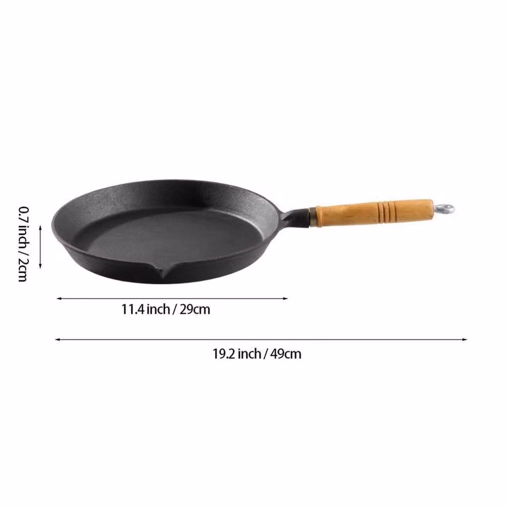 EONLION Non-Stick Cast Iron Griddle Frying Pan Grill in Black, 29 cm – 2