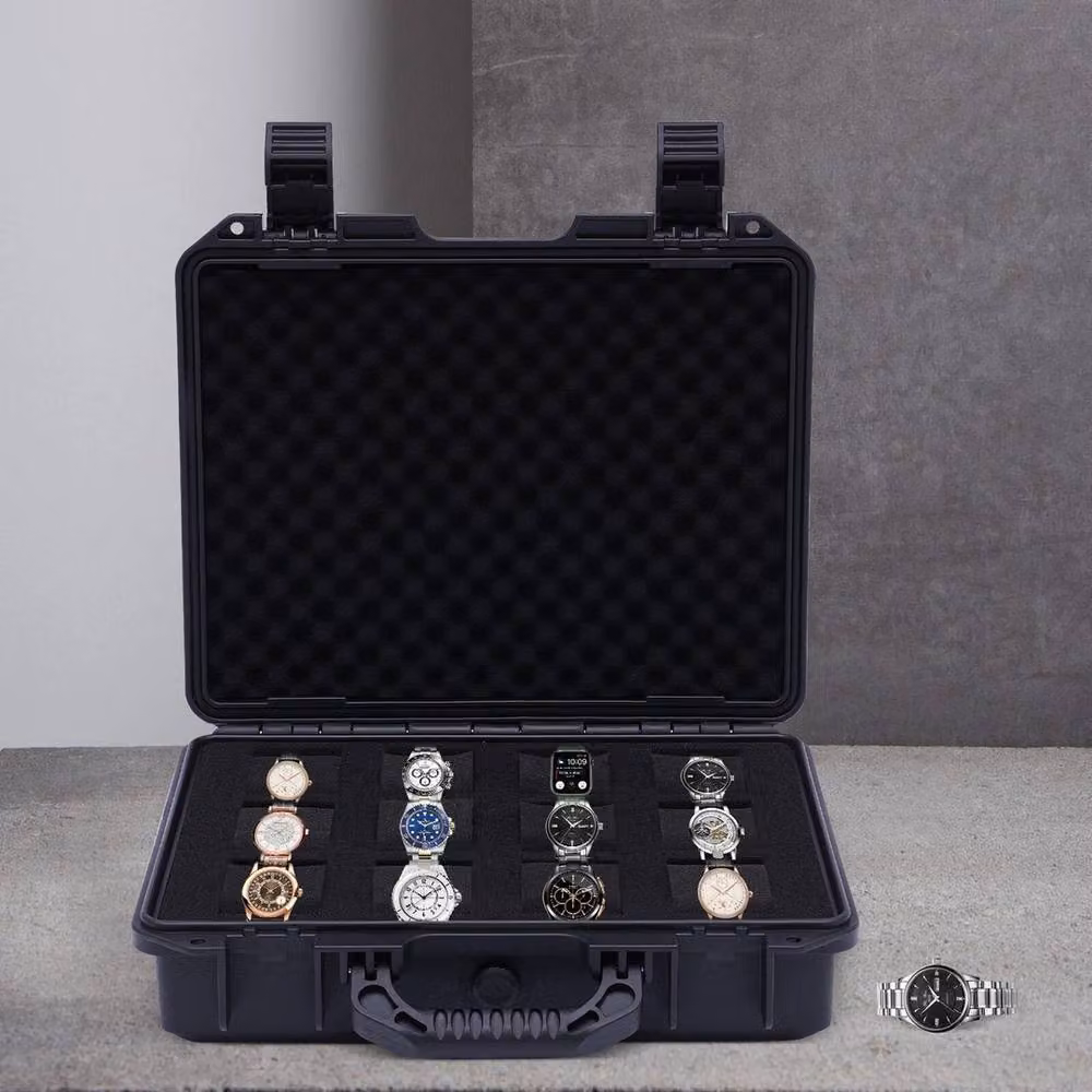 Ventryn 12 Slot Watch Storage Box and Jewelry Display Case Organizer in Black – 3