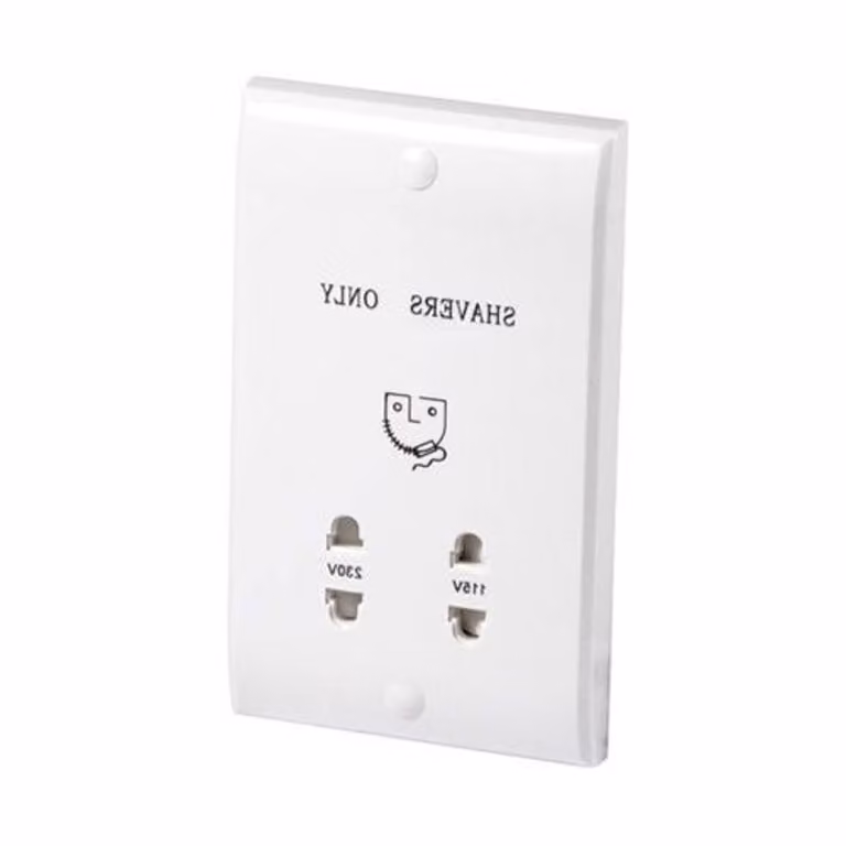 McAlpine Slim Dual Voltage Shaver Socket in White