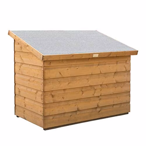 Rowlinsons Shiplap Timber Patio Chest in Brown, W: 120 cm, D: 72 cm, H: 92 cm