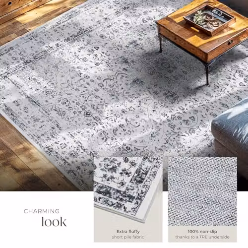 tectake Vintage Oriental Pattern Washable Rug with Non-Slip Base, W: 240 cm, D: 340 cm – 4
