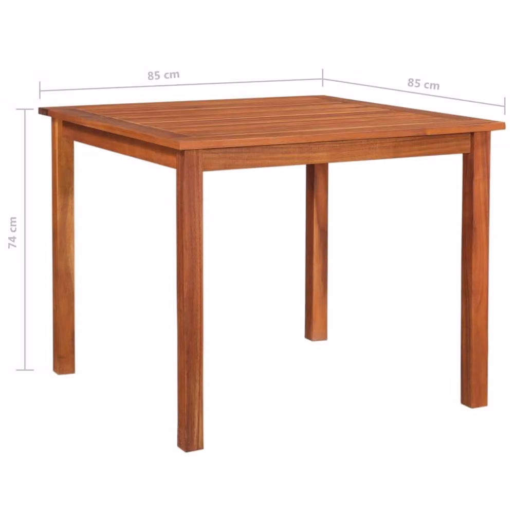Berkfield Home Square Garden Table in Brown Solid Acacia Wood W/D/H: 85 x 85 x 74 cm – 3
