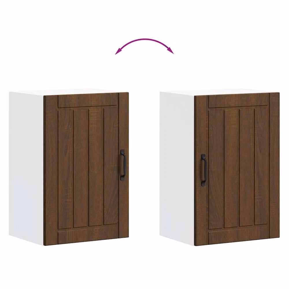 Berkfield Home Lucca Kitchen Wall Cabinet in Brown Oak Engineered Wood, W: 60.0 cm, H: 31.0 cm, D: 25.0 cm – 4