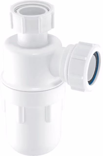 McAlpine A10 White Plastic Bottle Trap with 75mm Water Seal and 1¼ Inch Multifit Outlet