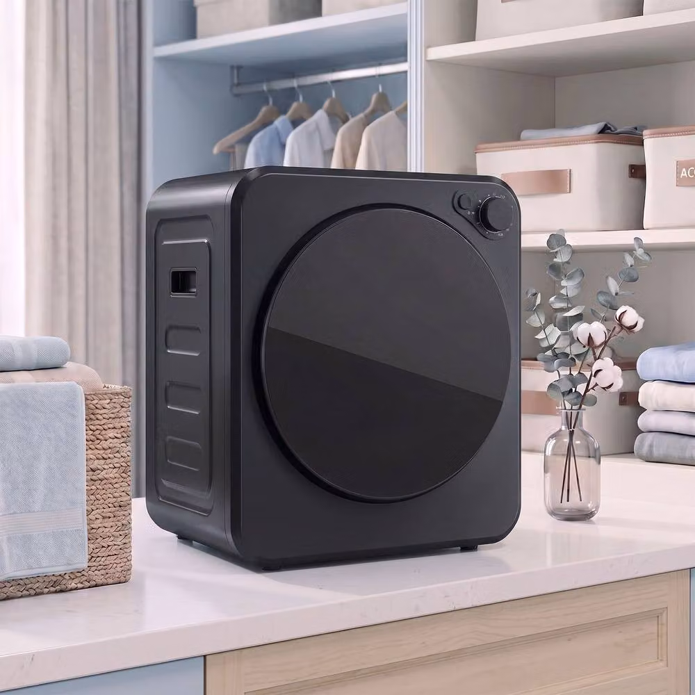 HOMCOM 4kg Front Load Laundry Dryer with 2 Power Modes, Black, W/D/H: 57 x 48 x 48 cm – 2