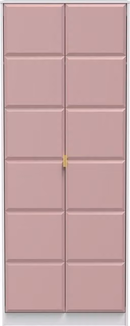 Ready Assembled 2 U Metro 2 Door Wardrobe in Dusty Pink and Gold