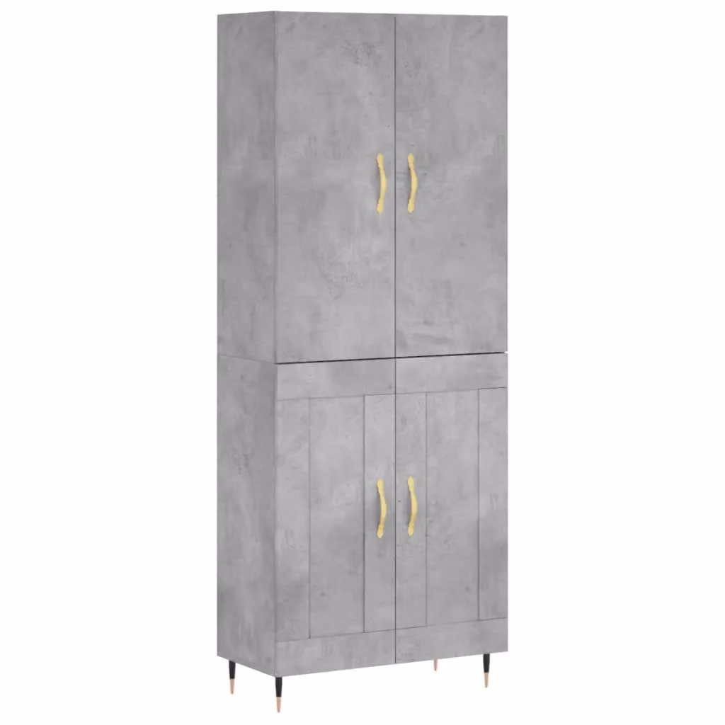 Berkfield Home Modern Highboard in Concrete Grey, W/D/H: 69.5 x 34 x 180 cm – 2