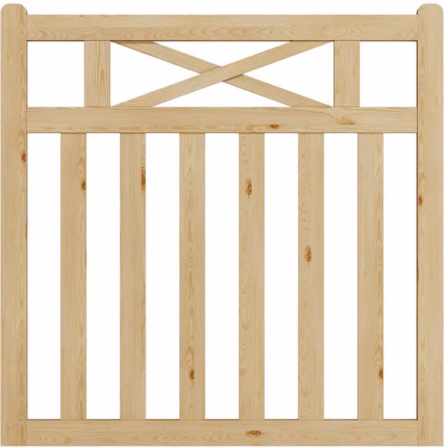 Darphe Traditional Wooden Fence Gate in Yellow, W/H: 120 x 120 cm