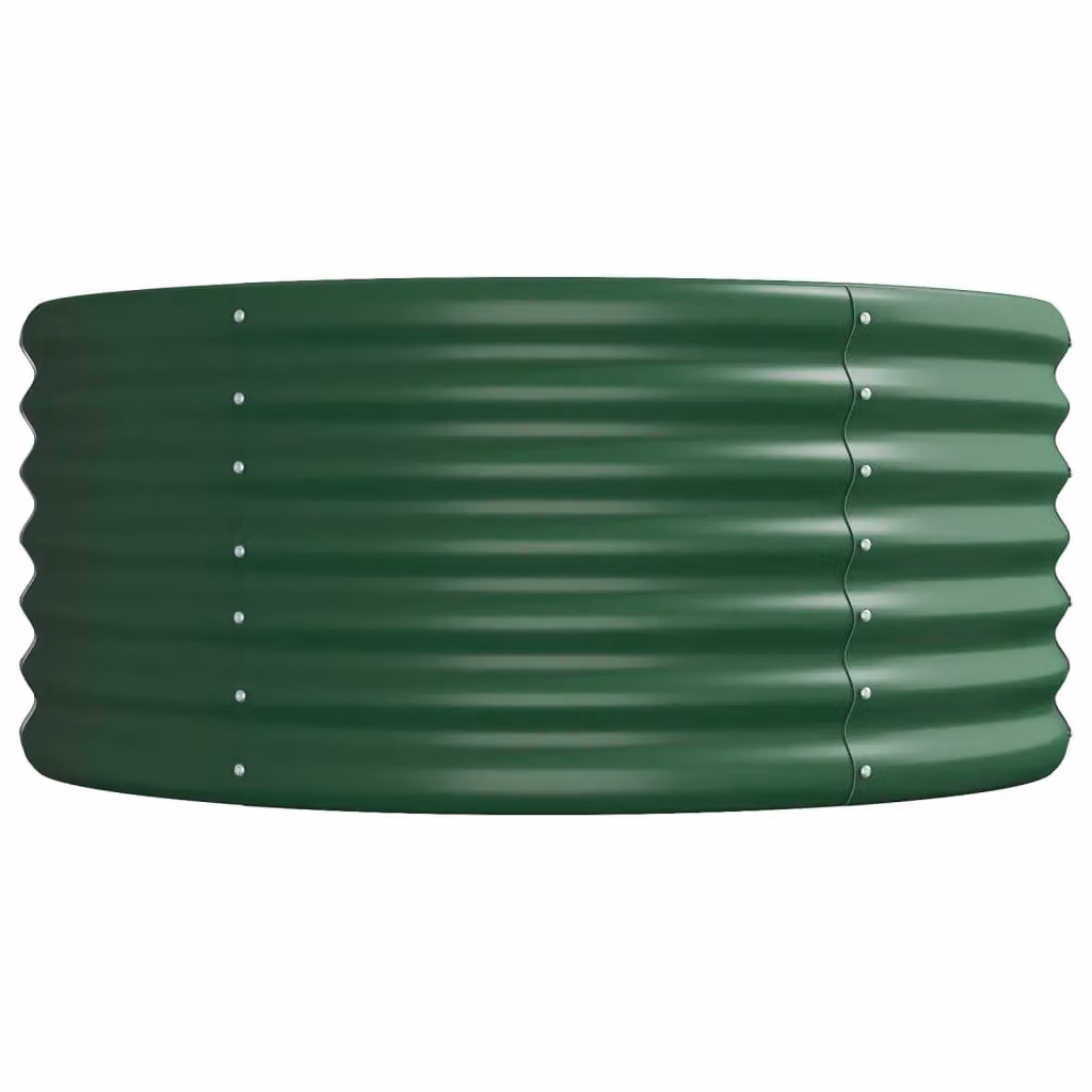 Berkfield Home Garden Powder-coated Steel Raised Bed in Green, W/D/H: 368 x 80 x 36 cm – 3