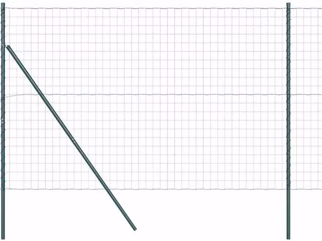 Berkfield Home Euro Fence with 7 Posts, Green Galvanised Steel, 1.6 x 10 m